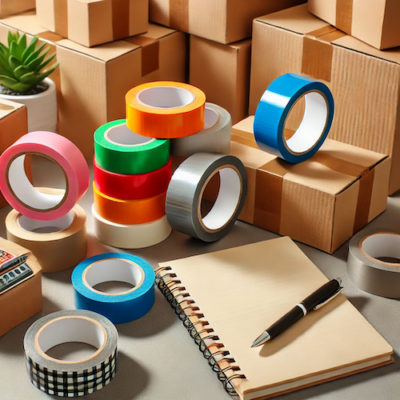 boxes duct tape and notebook Less Stressful Packing and Moving with This Simple System